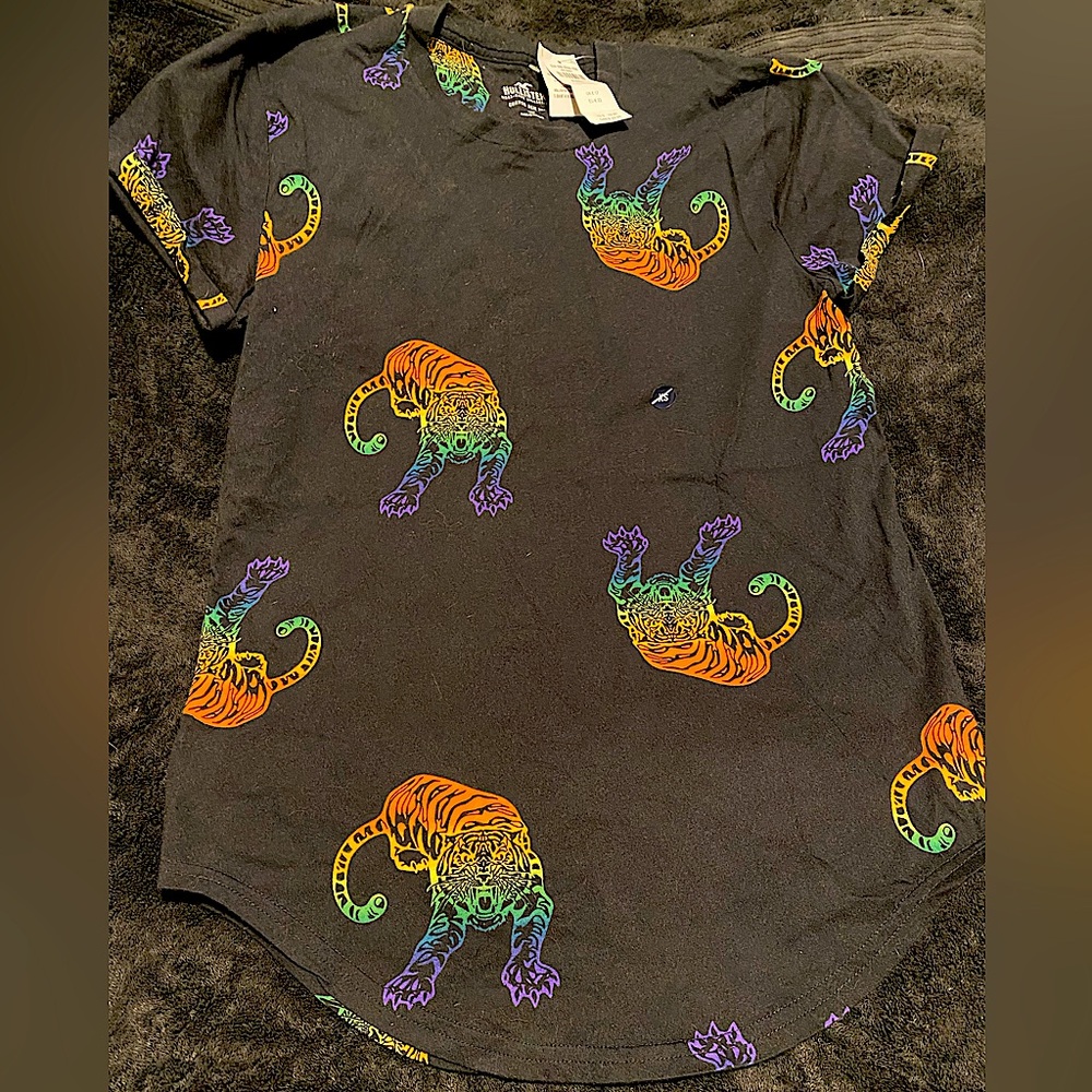 Hollister rainbow tiger pride collection tee shirt new with tags xs